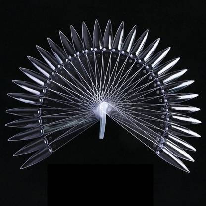 Cosluxe Nail Art 50 Pcs False Nail Tips Manicure Nail Art Practice Nail Display Tools Natural Stiletto Shaped