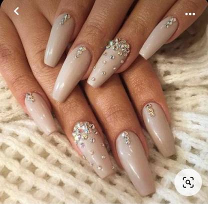 AMOK STORE shinny nail set handmade design artificial nail tip188 MULTICOLOR