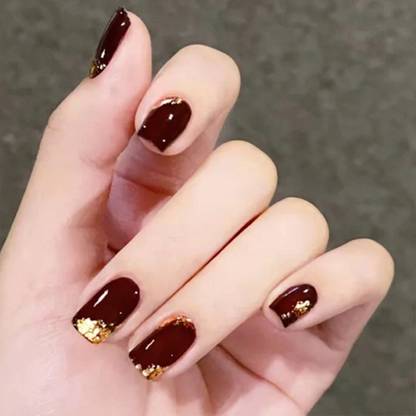 KILLFE Artificial Reusable Wine Red & Gold Pattern Décor With Double-side Glue Sticker Red