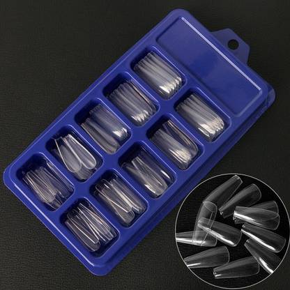 NADJA Nail Set, False Nail With Case & Glue For Nail Salons And DIY Nail Art Transparent