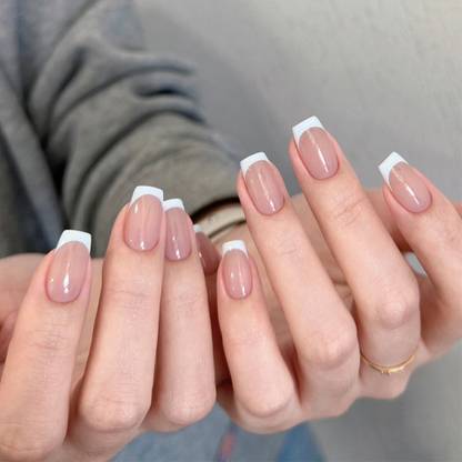 KILLFE Artificial Reusable Nail Light Pink Pattern Décor With Double-side Glue Sticker Peach