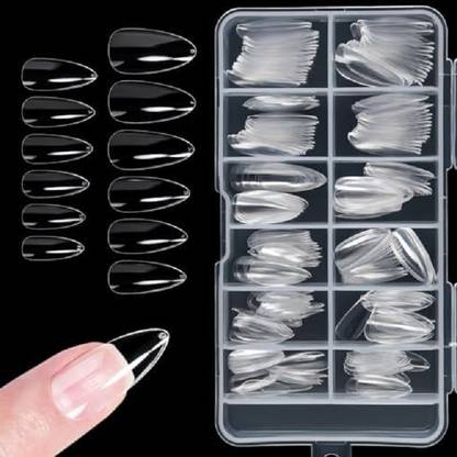 JANOST Artificial Nails Art Set Fake Nails Extension Kit Transparent
