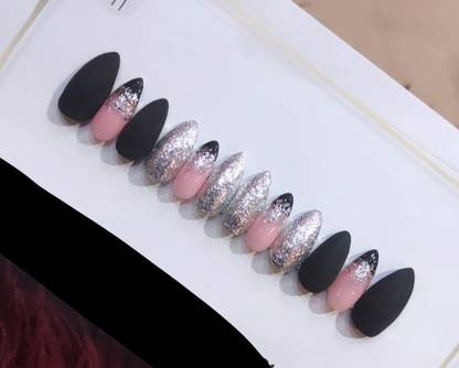 AMOK STORE shinny nail set handmade design artificial nail tip104 MULTICOLOR