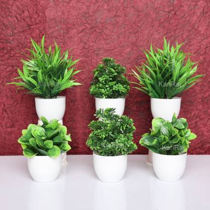 KanRaj Artificial Bonsai Mini Table Top Plant With Pot for Home & Office Dcor Bonsai Wild Artificial Plant  with Pot