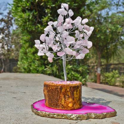 Elite 100 Beads, Rose Quartz Stone Tree Bonsai Wild Artificial Plant