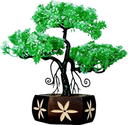 Show Style Artificial Green Flower Tree Plant 28cm for LivingRoom Bedroom & Home Decoration Bonsai Artificial Plant  with Pot