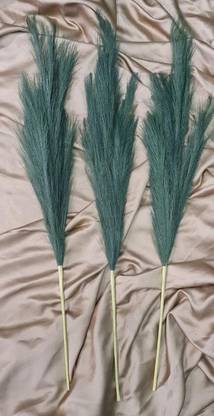 Satyam Kraft 3 Pcs Artificial Big Pampas Grass Flowers Plant Home & Occasions Wild Artificial Plant