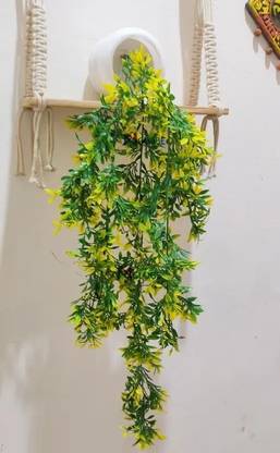 Nimkar's Artificial Hanging Plant with white pot /Hanging bunch Bonsai Artificial Plant  with Pot