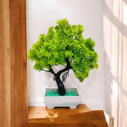 DIYANK Artificial green trees plant for dinning table, bedroom etc. Bonsai Wild Artificial Plant  with Pot