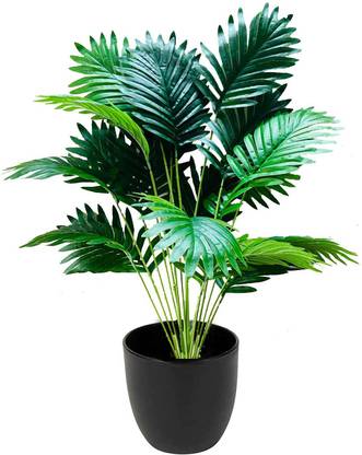 KAYKON Artificial Palm Tree Bunch 18 Branch Without Vase For Home Decor Office Decor Artificial Plant