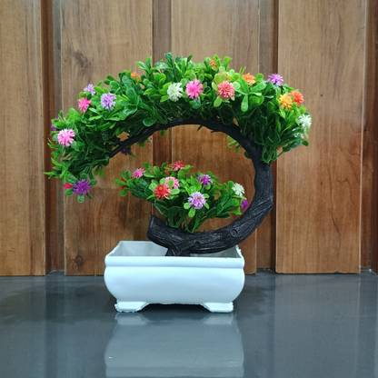 Decogreen MLP MALTICOLOR, SHIP POT, Plant For H, Office Decoration & Study Table Bonsai Artificial Plant  with Pot