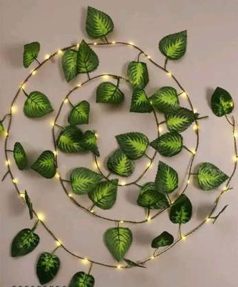 Akaar Akaar Decor's 7 feet Money Plant string with Warm Light (Pack of 2) Artificial Plant