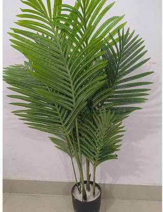 DN ENTERPRISE Green Palm Leaves Tree Pot for Home Garden Balcony Terrace Corner Decoration Bonsai Artificial Plant  with Pot
