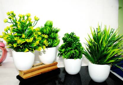 Smart Buyer Pack of four beautiful and attractive artificial plant Bonsai Artificial Plant  with Pot