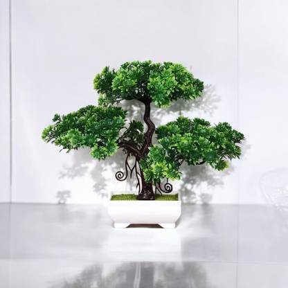 DIYANK Artificial green trees plant for dinning table, bedroom etc. Bonsai Wild Artificial Plant  with Pot
