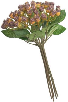 BNF 7 Branches/Bundle Artificial Pomegranate Fruits Stems Leaves Twigs Yellow Bonsai Artificial Plant