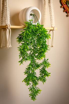 Akp Artificial Mehndi Leaves Garlands Vine Plants with Pot for Home Decor Bonsai Wild Artificial Plant  with Pot