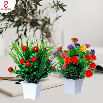 GW Creations Artificial Flower Bonsai Artificial Plant  with Pot