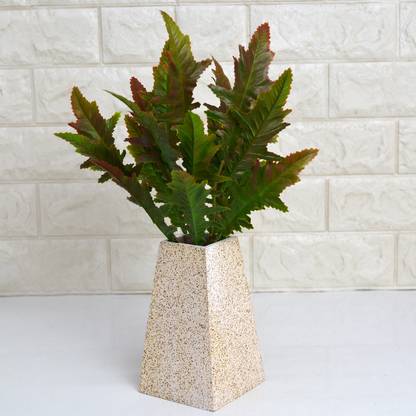 fancymart Artificial Spring Feather Leaves Wild Artificial Plant  with Pot