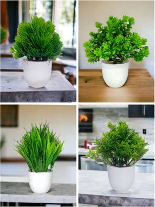 Uvlog Artificial Bosai Plant Home Office Table Decor Bonsai Wild Artificial Plant  with Pot