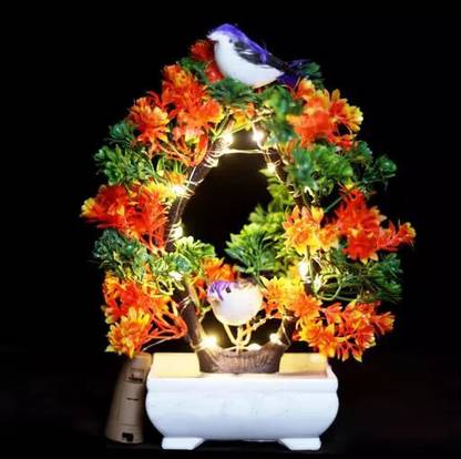 MODO Modo Artificial Bonsai Plant with Sparrow Pot LED Light for Living Room Décor Bonsai Wild Artificial Plant  with Pot