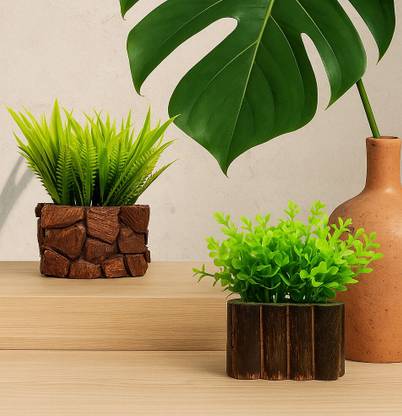 Elencraft Fake Plant For Tabletop Décor , Garden Décor , Living Room Décor Home Décor Item Bonsai Wild Artificial Plant  with Pot