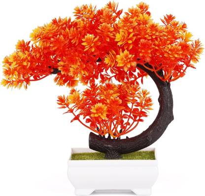 Dekorly Small Artificial Bonsai Tree Fake Plant Potted House Plants Japanese Pine Bonsai Bonsai Wild Artificial Plant  with Pot
