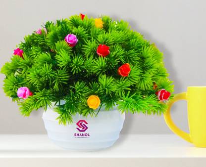 shanol artificial plastic plants with pot for office table and home decoration Wild Artificial Plant  with Pot