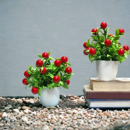 Litleo Set of Fruit BUnch for Home office or Gift Bonsai Artificial Plant  with Pot