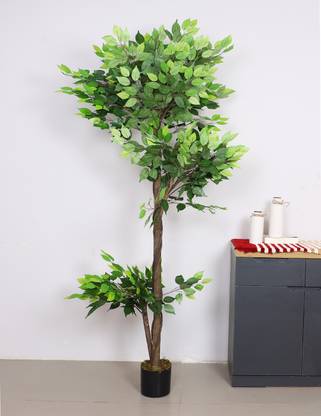 ARICKDECOR 6Ft Artificial Ficus Plant for Home Décor Bonsai Artificial Plant  with Pot