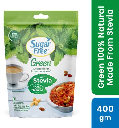 Sugar free Green Stevia, 400 g Pouch |Made from 100% Natural Meethi Tulsi (Stevia) leaves Sweetener