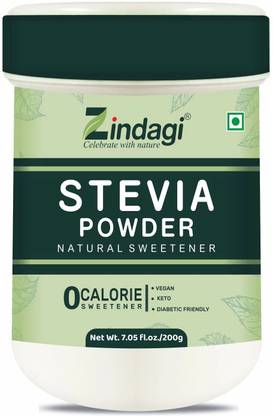 Zindagi Stevia Extract White Powder - Natural Stevia Spoonable White Powder - 200gm Sweetener