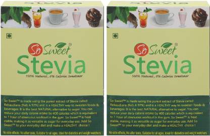 SO SWEET Stevia Sachets 50 Sachets Each Sugarfree Zero Calorie Natural Sweetener