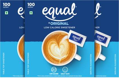 Equal Original Sweetener|Low Calories|Sugar Free|Sugar Control|100 Sachets each Sweetener