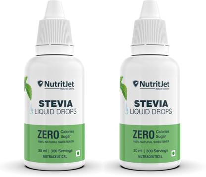 NutritJet Stevia Drops - Natural Sweetener Stevia Extract - Zero Calorie - Sugar Free Sweetener