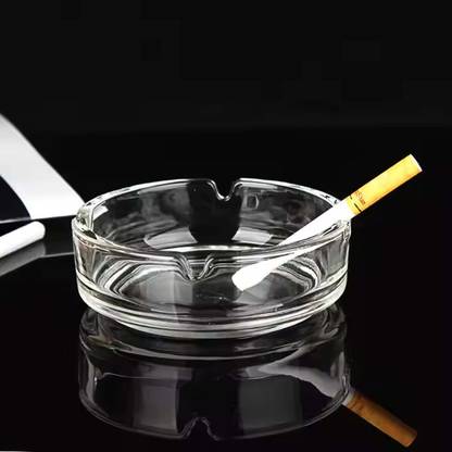 HOOLI High-Cigarette Glass Ashtray Clear Glass Ashtray