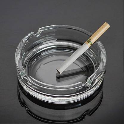 RP Traders Round Cigar Cigarette Table top Ash Tray Indoor Outdoor Glass Ashtray Clear Glass Ashtray