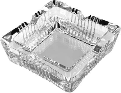 mapperz Square Glass Lined Ashtrays for Cigarettes Clear Glass Ashtray