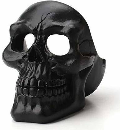 DEQUERA Dequera Black Skull Ashtray (11 x 9 x 4 cm) for Scary Skeletons Figurines Black Polyresin Ashtray