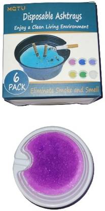 kirfiz Ashtrays with Ash Absorbing Balm, Disposable Ashtray with Sand Multicolor Polyester Ashtray