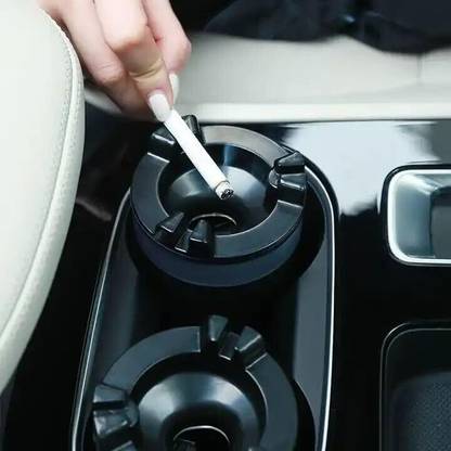 HOMKANA Automatic Cigarette Ashtray Black Aluminium Ashtray