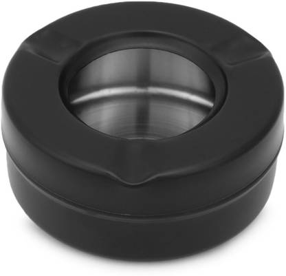 Dynore Black Ash Tray Black Stainless Steel Ashtray