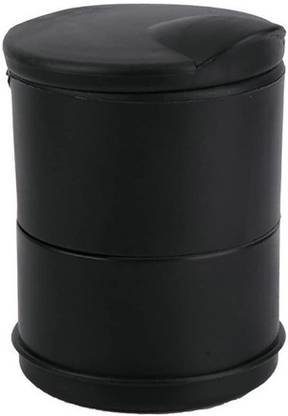 Campark Car Ashtray Vehicle Portable Cylinder Holder Cup Stand with LED Lights Battery Black Plastic Ashtray
