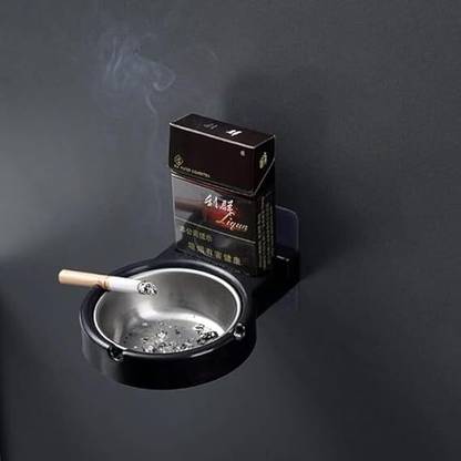 MSVTRADESS Adhesive ashtray with lighter holder Multicolor Stainless Steel Ashtray