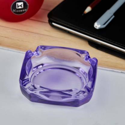 Kookee Glass Ashtray for Cigarettes Purple Glass Ashtray