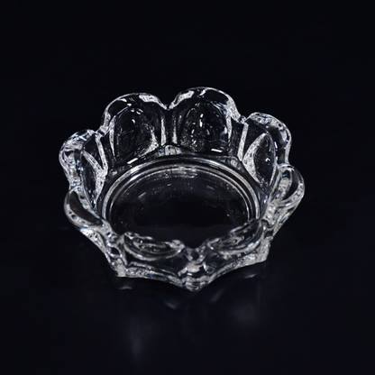 mapperz Ashtray Round Flower Clear Glass Ashtray