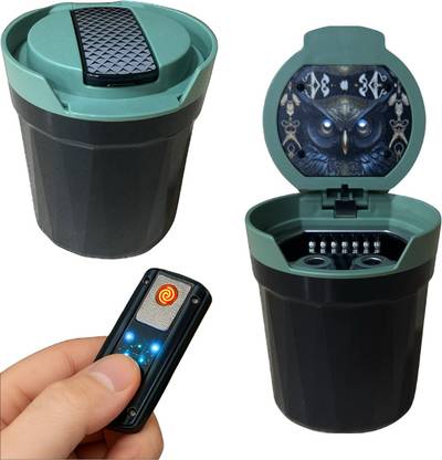 FLAMEMATE Green Plastic Ashtray