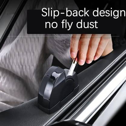 SPIRITUAL HOUSE Car Ashtray, Windproof Car Door Automotive Ashtrays, Smoke Control, Black Plastic Ashtray