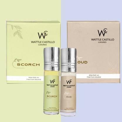 Wattle Castillo Luxuries Scorch And Oud Premium 100% Non Alcoholic Roll On Attar Floral Attar