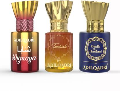 Adilqadri Shanaya, Taabish, Oudh Al Hashmi Attar combo Unisex Non-Alcoholic Pack of 3 Floral Attar